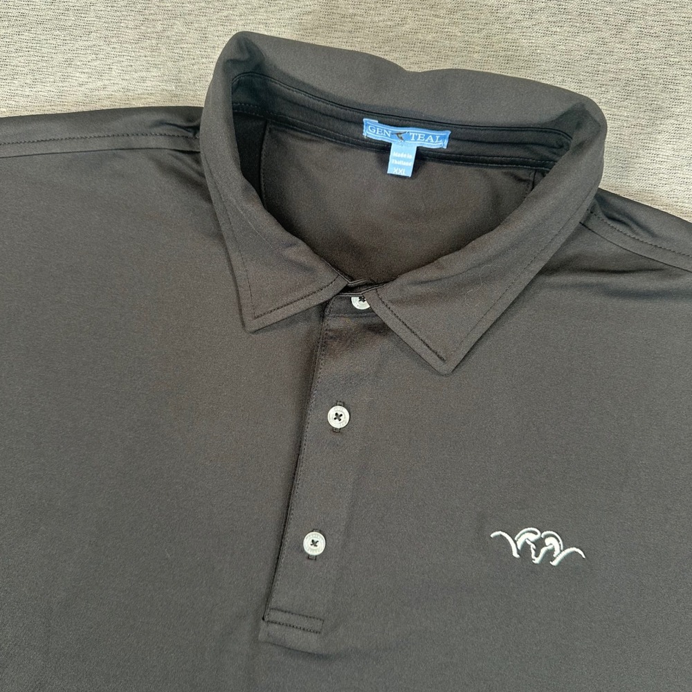 GenTeal Polo Shirt Mens XXL Black Performance Stretch Short Sleeve Ram Logo